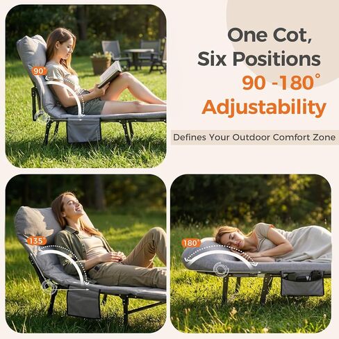 NEWBULIG Camping Cots for Adults, Camping Cot with Mattress in Saudi Arabia