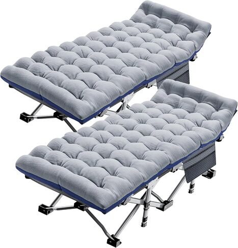 ABORON 32'' XXL Camping Cot for Adults, Extra-Wide Oversized Sleeping Cot | 900lbs Heavy Duty Outdoor Folding Bed, 1200D Oxford Removable Mattress, Carry Bag, Portable for Home/Office Nap/Travel/Patio in Saudi Arabia
