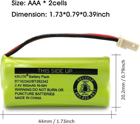 BT166342 BT266342 Battery 2.4V 800mah Replacement Battery Pack Compatible with for BT183342 BT283342 BT162342 BT262342 VTech CS6114 CS6419 CS6719 at&T EL52300 CL80111 Cordless Phone (Pack 4) in Saudi Arabia