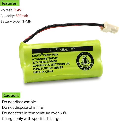 BT166342 BT266342 Battery 2.4V 800mah Replacement Battery Pack Compatible with for BT183342 BT283342 BT162342 BT262342 VTech CS6114 CS6419 CS6719 at&T EL52300 CL80111 Cordless Phone (Pack 4) in Saudi Arabia