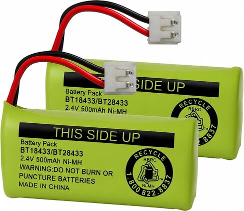 2-Pack BT18433/BT28433 Replacement Battery Pack for VTech AT&T BT8300 BT1011 BT1018 CS6229 DS6301 DS6151 DS6101 Cordless Phone Handset System in Kuwait
