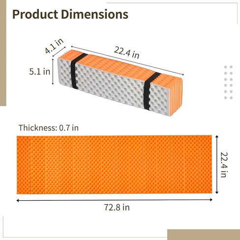 Closed Cell Foam Sleeping Pad, Folding Lightweight Sleeping Mat with Foam and Moisture Proof Aluminum Layer, Portable Foldable Camping Pad for Hiking Backpacking Car Camping Picnic in Kuwait