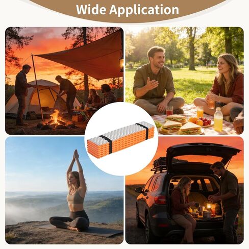Closed Cell Foam Sleeping Pad, Folding Lightweight Sleeping Mat with Foam and Moisture Proof Aluminum Layer, Portable Foldable Camping Pad for Hiking Backpacking Car Camping Picnic in Kuwait
