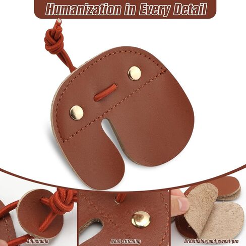 2 PCS Leather Archery Finger Tab, Professional Archery Finger Guard for Recurve Bow Shooting Practice, Adjustable Shooting Tabs Finger Saver Protect Guard for Adult Men and Women, Dark Brown in Saudi Arabia