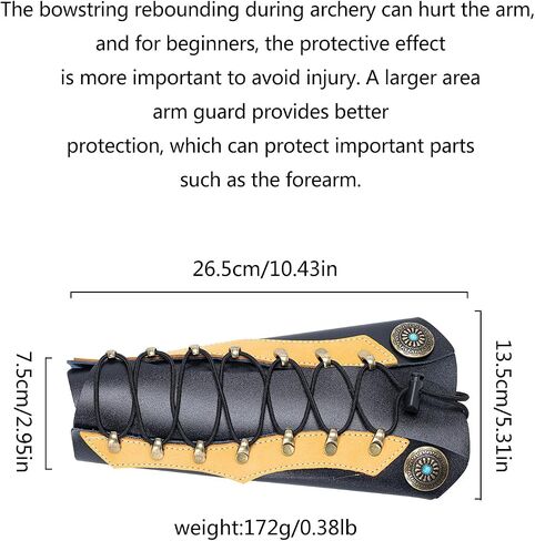 Handmade Leather Arm Guard & Shooting Glove - Adjustable Wristband Protector for Hunting & Archery - Unisex Medieval Style Bracer in Kuwait