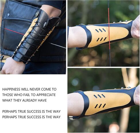 Handmade Leather Arm Guard & Shooting Glove - Adjustable Wristband Protector for Hunting & Archery - Unisex Medieval Style Bracer in Kuwait