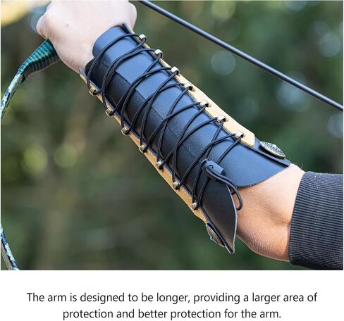 Handmade Leather Arm Guard & Shooting Glove - Adjustable Wristband Protector for Hunting & Archery - Unisex Medieval Style Bracer in Kuwait