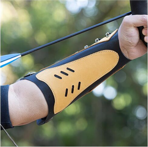Handmade Leather Arm Guard & Shooting Glove - Adjustable Wristband Protector for Hunting & Archery - Unisex Medieval Style Bracer in Kuwait