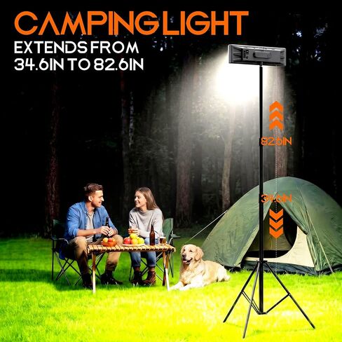 Portable Rechargeable LED Work Light with Tripod Stand, 10000mAh Battery Powered Dimmable Cordless Megnetic Camping Lamps for Sports/Car /Emergency/Garage/Fish in Saudi Arabia