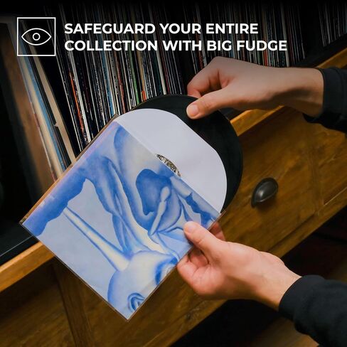 BIG FUDGE 7" Vinyl Record Sleeves - Outer Sleeves 100 Pack - Crystal Clear High-Density Polypropylene Vinyl Covers - Vinyl Accessories Protect LP Albums from Dust, Dirt & Scratches in Saudi Arabia