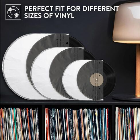 Big Fudge Vinyl Premium 10-Inch Round Bottom Inner Vinyl Sleeves - Anti Static Rice Paper for Dust-Free Records - Covers for Vinyl Record Storage & Vinyl Accessories - 50pcs Pack in Saudi Arabia