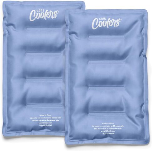 Cool Coolers by Fit & Fresh XL Soft Ice Packs for Coolers & Lunch Bags, 2pk | Long-Lasting, Large Reusable Freezer Packs, BPA-Free, Flexible Lunch Box Ice Packs for Work, School, Breastmilk, & Beach in Saudi Arabia