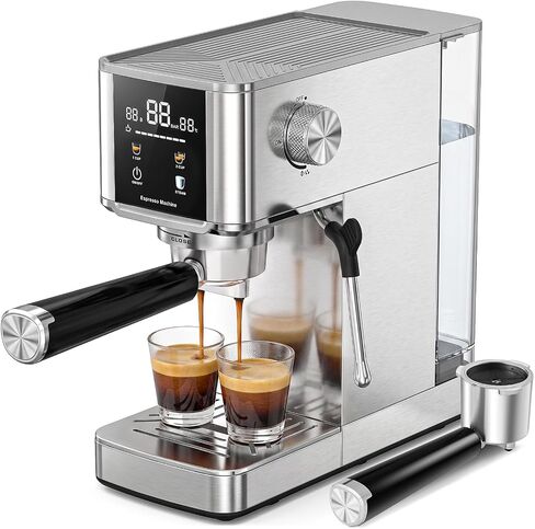 Kismile 2-in-1 Espresso Machine with Milk Frother, 20 Bar Coffee Maker for Nespresso Pods & Ground Coffee, 1350W Fast Heating Cappuccino Maker with Pre-Infusion, LED Display, 40oz Tank in Saudi Arabia