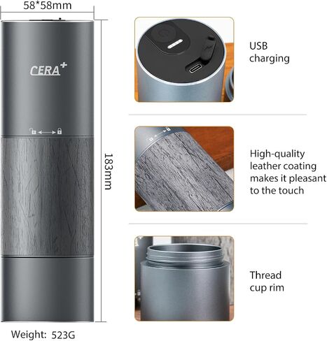 CERA+ Portable Espresso Maker & Grinder Bundle, Travel Coffee Kit | PCM03S espresso maker with CGE01 grinder, creating fresh-ground coffee with a nature-inspired premium design. in Saudi Arabia