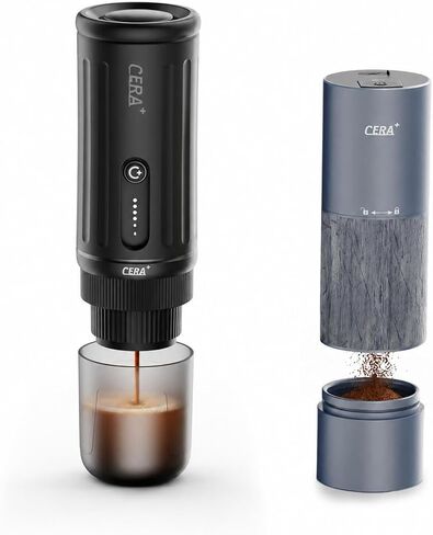 CERA+ Portable Espresso Maker & Grinder Bundle, Self-Heating Coffee Kit | PCM03S espresso maker with CGE01 grinder, delivering fresh-ground coffee and café-style espresso anywhere you go. in Saudi Arabia