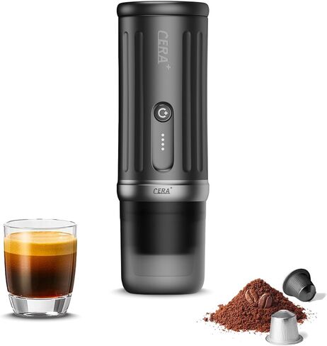 CERA+ Portable Espresso Maker & Grinder Bundle, Self-Heating Coffee Kit | PCM03S espresso maker with CGE01 grinder, delivering fresh-ground coffee and café-style espresso anywhere you go. in Saudi Arabia