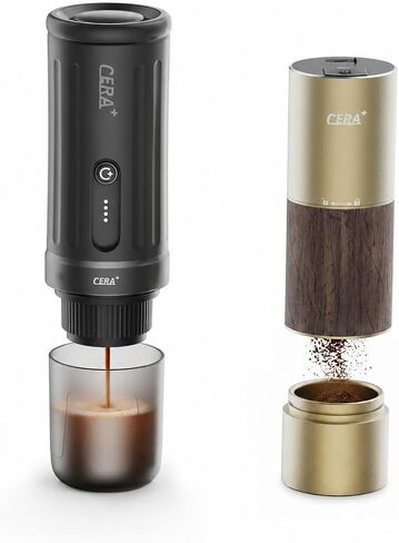 CERA+ Portable Espresso Maker & Grinder Bundle, Coffee Kit | PCM03S espresso maker with CGE01 grinder, combining fresh-ground coffee and premium design for coffee lovers on the go. in Saudi Arabia