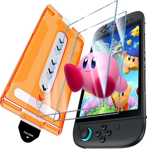 UniqueMe 2 Pack for Nintendo Switch 2 Screen Protector 2025-7.9 inch | NS2 Screen, Easy Installation Kit, Military Grade Shatterproof, 9H Tempered Glass for Switch 2 Screen, Case Friendly in Saudi Arabia