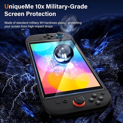 UniqueMe 2 Pack for Nintendo Switch 2 Screen Protector 2025-7.9 inch | NS2 Screen, Easy Installation Kit, Military Grade Shatterproof, 9H Tempered Glass for Switch 2 Screen, Case Friendly in Saudi Arabia