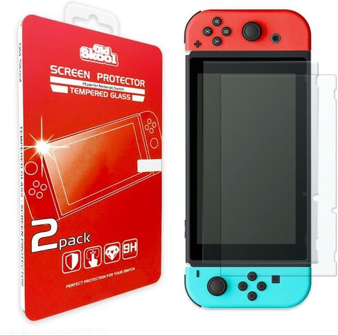 واقي شاشة زجاجي مقوى من Old Skool متوافق مع Nintendo Switch 2 Pack in Kuwait