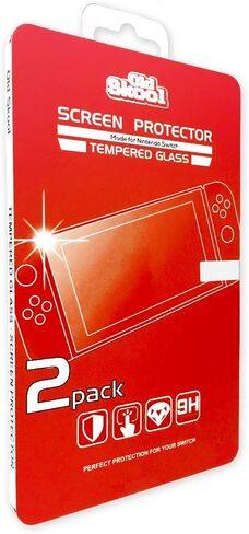 واقي شاشة زجاجي مقوى من Old Skool متوافق مع Nintendo Switch 2 Pack in Kuwait