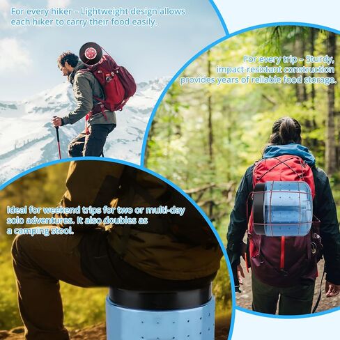 Bear Canister for Backpacking, Outdoor Airtight Food Storage Container, 7.2 Liters, Backpacking, Anti-Opening Device, Storage Containers, Hiking, Fishing, Hunting, Bikepacking in Saudi Arabia
