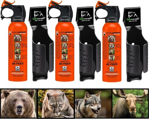 UDAP SOG3 Bear, Mountain Lion, Dog, Coyote, and Moose Spray with Griz Guard Holster 40 Foot Powerful Fog Deterrent. 3 Pack in Saudi Arabia