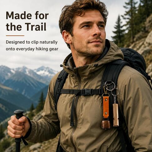 4PCS Bear Bells for Hiking, Bear Bell and Bear Whistle Set, Outdoor Safety Alert for Bear Country, Camping and Wildlife Protection, Hiking Bear Bells with Whistle for Backpacking and Trekking in Saudi Arabia