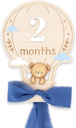 Baby Monthly Milestone Signs, 1–12 Month Baby Milestone Markers, Newborn Photography Props, Nursery Decor, Baby Growth Photo Cards (Blue D15) in Saudi Arabia