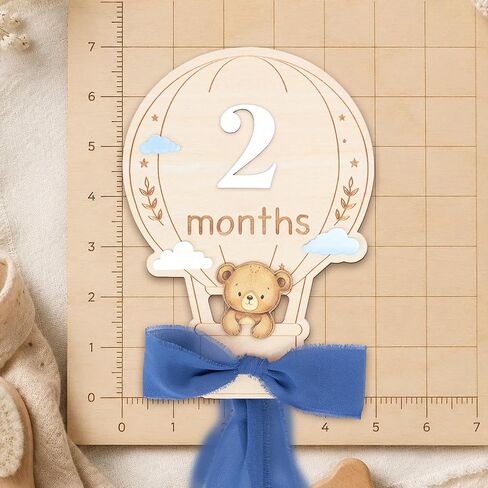 Baby Monthly Milestone Signs, 1–12 Month Baby Milestone Markers, Newborn Photography Props, Nursery Decor, Baby Growth Photo Cards (Blue D15) in Saudi Arabia