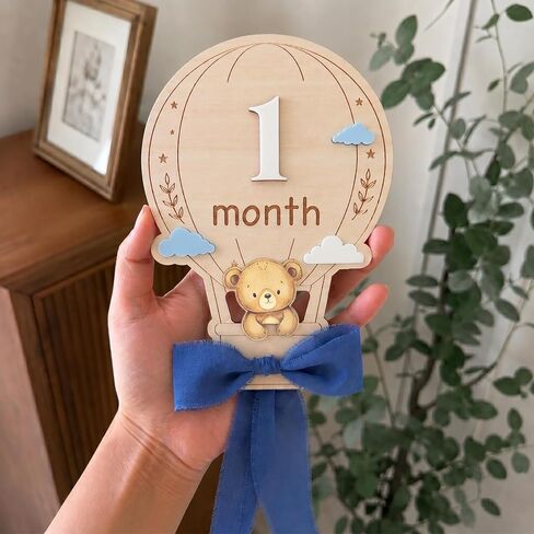 Baby Monthly Milestone Signs, 1–12 Month Baby Milestone Markers, Newborn Photography Props, Nursery Decor, Baby Growth Photo Cards (Blue D15) in Saudi Arabia