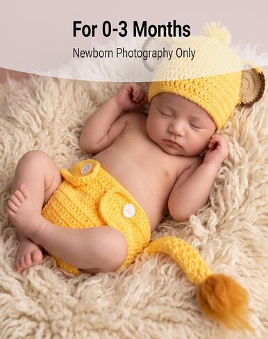 Zeroest Newborn Photography Props Outfits, Crochet Lion Sets | Hat & Diaper Cover for Baby Photoshoot, Infants Girl Boy Picture Photo Costume in Saudi Arabia