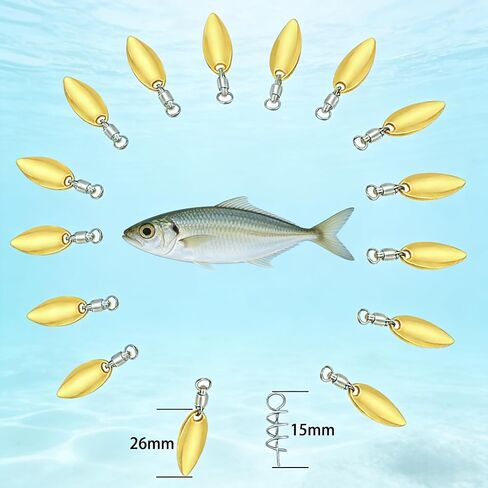 Fishing Spinners Basic Set, Spinner Blades for DIY Lure Making | Fishing Lure Accessories, Complete Supplies for Freshwater Bass Angling & DIY Craft Use in Saudi Arabia