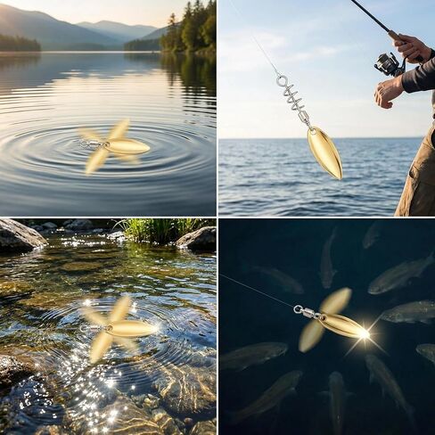 Fishing Spinners Basic Set, Spinner Blades for DIY Lure Making | Fishing Lure Accessories, Complete Supplies for Freshwater Bass Angling & DIY Craft Use in Saudi Arabia