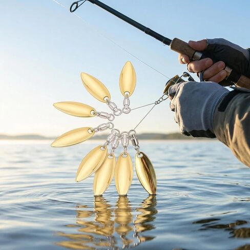 Fishing Spinners Basic Set, Spinner Blades for DIY Lure Making | Fishing Lure Accessories, Complete Supplies for Freshwater Bass Angling & DIY Craft Use in Saudi Arabia