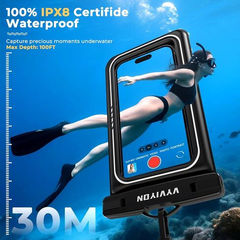 Floating Waterproof Phone Pouch IPX8 Cellphone Dry Bags for Vacation Beach Pool Kayak Cruise Travel Essentials,Waterproof Phone Case for iPhone 16 15 Pro Max, Samsung S25 Ultra S24-2 Pack 8.0" in Saudi Arabia