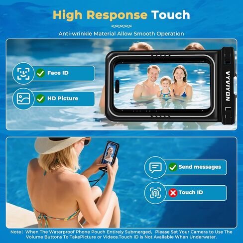 Floating Waterproof Phone Pouch IPX8 Cellphone Dry Bags for Vacation Beach Pool Kayak Cruise Travel Essentials,Waterproof Phone Case for iPhone 16 15 Pro Max, Samsung S25 Ultra S24-2 Pack 8.0" in Saudi Arabia