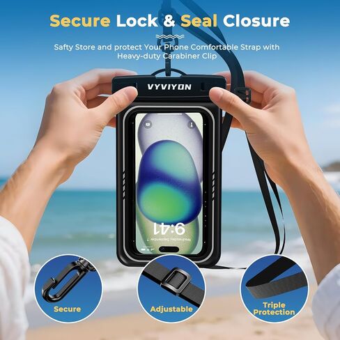 Floating Waterproof Phone Pouch IPX8 Cellphone Dry Bags for Vacation Beach Pool Kayak Cruise Travel Essentials,Waterproof Phone Case for iPhone 16 15 Pro Max, Samsung S25 Ultra S24-2 Pack 8.0" in Saudi Arabia