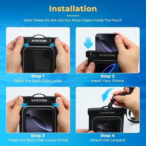 Floating Waterproof Phone Pouch IPX8 Cellphone Dry Bags for Vacation Beach Pool Kayak Cruise Travel Essentials,Waterproof Phone Case for iPhone 16 15 Pro Max, Samsung S25 Ultra S24-2 Pack 8.0" in Saudi Arabia