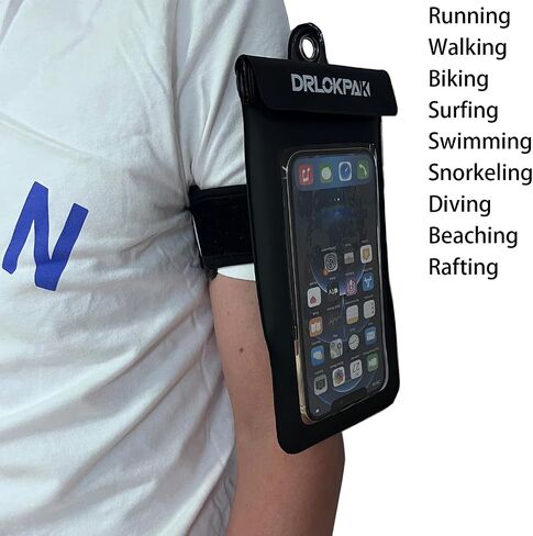 DRLOKPAK Waterproof Phone Case Armband Surfing Dry Bag Floating Waterproof Pouch Holder for iPhone 15 14 13 12 Pro Max XS Plus Se Galaxy S23 + Ultra W24 Google LG Phone up to 7inch in Kuwait