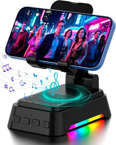Gifts for Men Women, Cell Phone Stand with Upgrade Bluetooth Speaker | Adjustable Phone Holder with Ambient Light, Stereo Sound, Cool Tech/Christmas/Birthday Gift Idea for Dad Mom Husband in Saudi Arabia