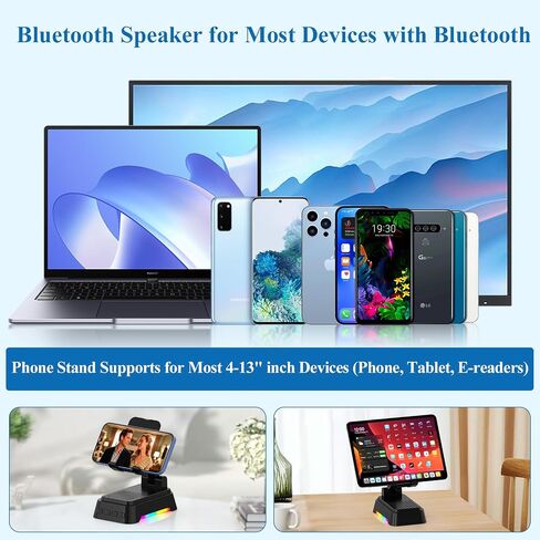 Gifts for Men Women, Cell Phone Stand with Upgrade Bluetooth Speaker | Adjustable Phone Holder with Ambient Light, Stereo Sound, Cool Tech/Christmas/Birthday Gift Idea for Dad Mom Husband in Saudi Arabia