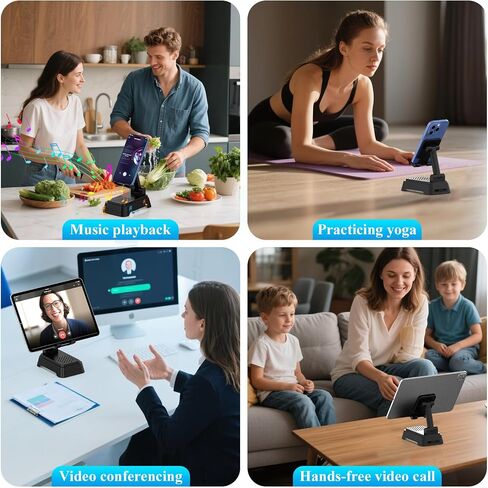 Gifts for Men Women, Cell Phone Stand with Upgrade Bluetooth Speaker | Adjustable Phone Holder with Ambient Light, Stereo Sound, Cool Tech/Christmas/Birthday Gift Idea for Dad Mom Husband in Saudi Arabia