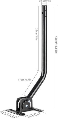 PBD Adjustable Antenna Mounting Pole for Attic or Outdoor Use – Universal Mount Bracket for TV Antenna & Weather Station, Heavy Duty Steel, Weatherproof, Easy Installation, 1" Dia Pole, 16.5" Arm in Saudi Arabia