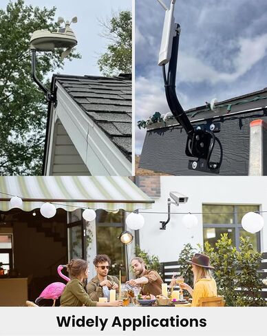 PBD Adjustable Antenna Mounting Pole for Attic or Outdoor Use – Universal Mount Bracket for TV Antenna & Weather Station, Heavy Duty Steel, Weatherproof, Easy Installation, 1" Dia Pole, 16.5" Arm in Saudi Arabia