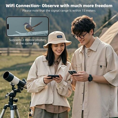 WiFi Telescope Camera Eyepiece, 64G Electronic Eyepiece Camera with 1.5" Screen, Astronomy Camera Fits to 28mm- 50mm Scopes, Perfect for Astrophotography, Birds Watching in Saudi Arabia