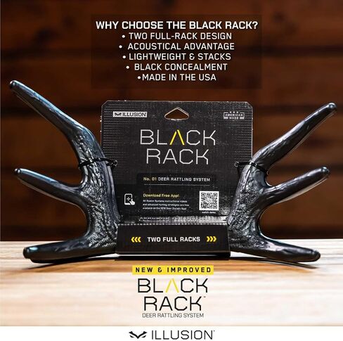Black Rack Rattling System by Illusion | Rattling Antlers | Rattling Horns | Deer Call | Bone-Core Technology in Saudi Arabia
