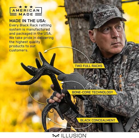 Black Rack Rattling System by Illusion | Rattling Antlers | Rattling Horns | Deer Call | Bone-Core Technology in Saudi Arabia