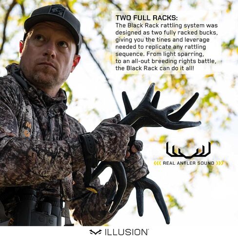 Black Rack Rattling System by Illusion | Rattling Antlers | Rattling Horns | Deer Call | Bone-Core Technology in Saudi Arabia