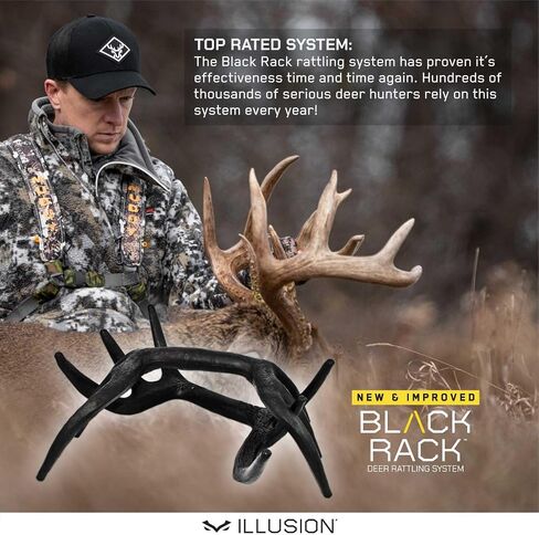 Black Rack Rattling System by Illusion | Rattling Antlers | Rattling Horns | Deer Call | Bone-Core Technology in Saudi Arabia